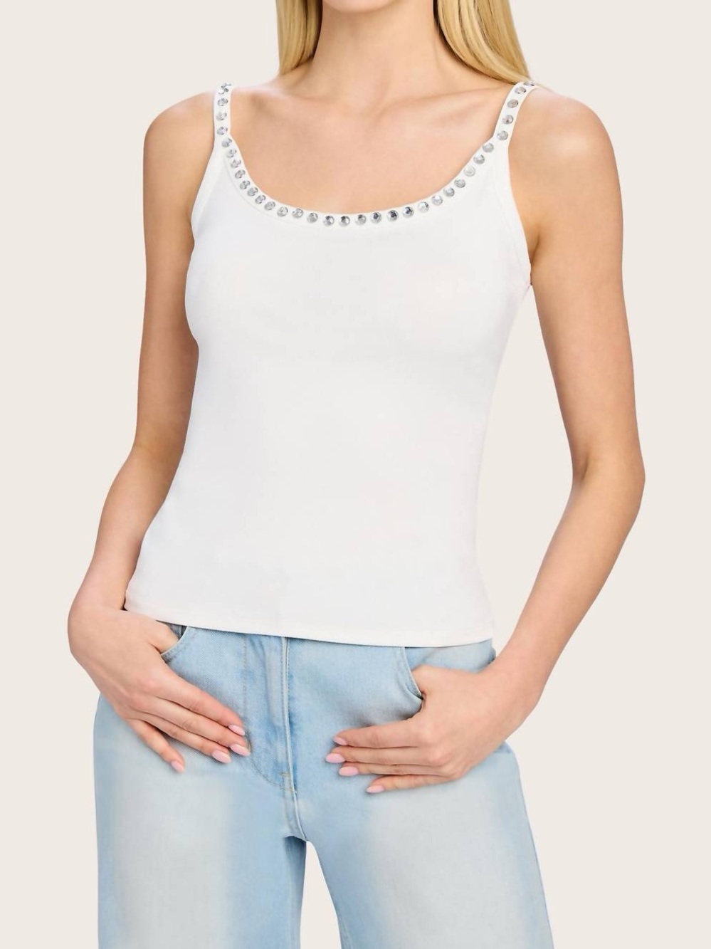 Generation Love Sz M White Iris Crystal Tank Top NWT